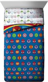 img 2 attached to 🛏️ Marvel Super Hero Adventures Double Team 4 Piece Twin Bed Set - Avengers-Themed Reversible Comforter & Sheet Set - Super Soft Microfiber - Fade Resistant - Official Marvel Product
