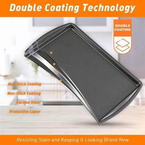 img 3 attached to 🍪 GIFBERA 2-Piece Nonstick Cookie Half Sheet Baking Pan Set - Double Coating, Warp Resistant, 17 x 11 Inch