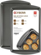 🍪 gifbera 2-piece nonstick cookie half sheet baking pan set - double coating, warp resistant, 17 x 11 inch logo