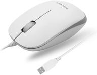 проводная мышь macally usb для mac и windows - дизайн с трёмя кнопками, колёсиком прокрутки и кабелем длиной 5 футов - проводная мышь с простым подключением и воспроизведением - белая логотип