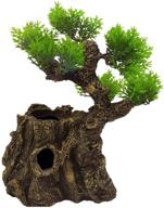 ๐ eye-catching log fish tank decor: creative landscaping tree stump with hideout hole for aquarium logo