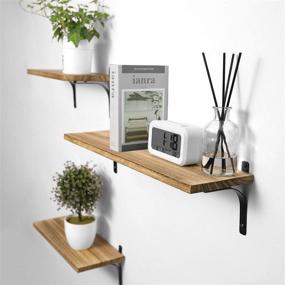 img 1 attached to Versatile Rustic Floating Shelves: Ideal Storage Solution for Bathroom, Bedroom, Kitchen, Living Room, Office, Laundry Room, and Kids Books