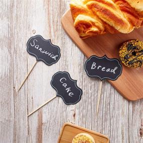 img 1 attached to 🧁 Set of 50 Chalkboard Cupcake Picks and Cheese Markers for Charcuterie Board, Buffet Labels, Food Tags, Toothpick Signs – Ideal for Wedding, Birthday Parties, Table and Dinner Decorations Supplies