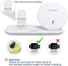 img 1 attached to 🔌 DDUAN 3 in 1 Wireless Charger Dock: Fast Charging Station Compatible for Apple Watch, AirPods, and iPhone 12/11/XR/XS, Samsung - 18W Adapter Included