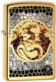img 1 attached to Enhanced SEO: Zippo Lighter - Anne Stokes Dragon Fusion in High-Polish Brass