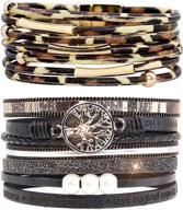 🌳 baokelan tree of life leather wrap bracelet - boho multilayer magnetic bracelets jewelry set - ideal gift for women & girls logo