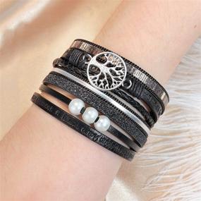 img 2 attached to 🌳 BAOKELAN Tree of Life Leather Wrap Bracelet - Boho Multilayer Magnetic Bracelets Jewelry Set - Ideal Gift for Women & Girls