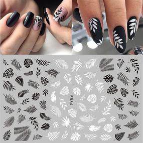 img 2 attached to 🌺 8-Sheet Retro Vintage Vine Rose Flower Butterflies Nail Stickers Decals, 3D Self-Adhesive Black and White Leaves Flowers Nail Design for Acrylic Nail Supplies, Fashionable and Easy DIY Nail Decoration Tools