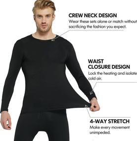 img 2 attached to 🧥 Men's Ultra Soft Thermal Underwear Set with Fleeced Lining - Warm Base Layer Top and Bottom for Cold Winter