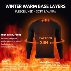 img 3 attached to 🧥 Men's Ultra Soft Thermal Underwear Set with Fleeced Lining - Warm Base Layer Top and Bottom for Cold Winter