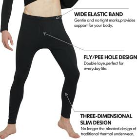 img 1 attached to 🧥 Men's Ultra Soft Thermal Underwear Set with Fleeced Lining - Warm Base Layer Top and Bottom for Cold Winter