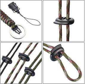 img 3 attached to 🔑 6-Piece Paracord Lanyard Keychain Utility Necklace Rope Cord Wrist Strap Parachute Cellphone Camera ID Holders for Outdoor Hiking Camping