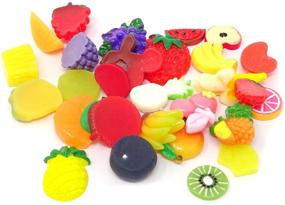 img 1 attached to 🍓 Honbay 30PCS Fruit Slime Charms: Assorted Flatback Resin Beads for DIY Crafts, Scrapbooking, Hair Clip, and More!