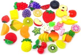 img 4 attached to 🍓 Honbay 30PCS Fruit Slime Charms: Assorted Flatback Resin Beads for DIY Crafts, Scrapbooking, Hair Clip, and More!
