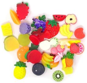 img 2 attached to 🍓 Honbay 30PCS Fruit Slime Charms: Assorted Flatback Resin Beads for DIY Crafts, Scrapbooking, Hair Clip, and More!