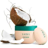 🥥 safisa coconut oil hair mask 8.5 oz: 5-in-1 deep conditioning treatment for dry damaged hair with argan oil, aloe vera, and hair brush - suitable for all hair types, including curly hair logo