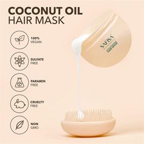 img 3 attached to 🥥 SAFISA Coconut Oil Hair Mask 8.5 Oz: 5-in-1 Deep Conditioning Treatment for Dry Damaged Hair with Argan Oil, Aloe Vera, and Hair Brush - Suitable for All Hair Types, including Curly Hair