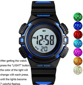 img 2 attached to 🕘 CakCity Kids Watches: Waterproof Digital Sport Watches with EL-Lights for Boys and Girls Ages 5-10