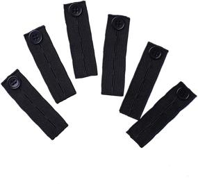 img 3 attached to Convenient Elastic Button Extenders: 6-Pack, Adjustable Waist Extenders 👖 for Men and Women's Pants, Trousers, Dress, and Jeans (Black)