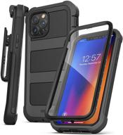 📱 rugged encased ballisticshield protective case for iphone 12 pro - military grade with belt clip holster (black) logo