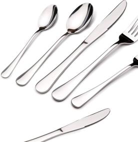 img 2 attached to 🍴 Acnusik 40-Piece Stainless Steel Flatware Set for 8, Silverware Cutlery with Knife - Ultimate Utensils Collection