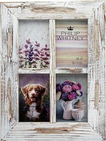 img 1 attached to 🖼️ Philip Whitney Barnwood White Collage Photo Frame: Showcasing Four 4x6 Pictures in Style