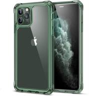 📱 esr air armor iphone 11 pro max case - shock-absorbing, scratch-proof, military grade protection - hard pc + flexible tpu frame, transparent dark green - 2019 edition logo