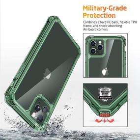 img 3 attached to 📱 ESR Air Armor iPhone 11 Pro Max Case - Shock-Absorbing, Scratch-Proof, Military Grade Protection - Hard PC + Flexible TPU Frame, Transparent Dark Green - 2019 Edition