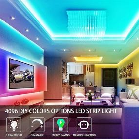 img 3 attached to 🌈 Vibrant 16.4ft RGB LED Strip Lights: 4096 DIY Colors, Memory Function, Remote Control, Self-Adhesive, 30mins Timing, Home Decor Lighting