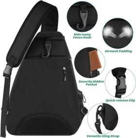 img 2 attached to 🎒 Water-Resistant Tennis Crossbody Backpack for Men and Women - Holds Tennis, Badminton, Squash Rackets, Pickleball Paddles Set, Racquets, Balls, and More Outdoor Sports Gear - Black