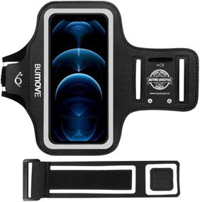 img 4 attached to 📱 iPhone 13/13 Pro/12/12 Pro Armband - BUMOVE Gym Running Workouts Sports Cell Phone Arm Band for iPhone 13/13 Pro/12/12 Pro/11 Pro/X/XS with Key/Card Holder (Black)