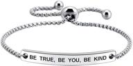 🌟 sousyokyosam be true be you be kind bracelet - inspirational jewelry for her, inspire saying, motivational mantra logo