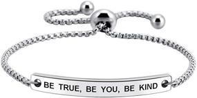 img 4 attached to 🌟 SOUSYOKYOSAM Be True Be You Be Kind Bracelet - Inspirational Jewelry for Her, Inspire Saying, Motivational Mantra