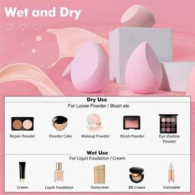 img 1 attached to 🧽 8-Piece Latex-Free Vegan Makeup Sponge Set - Beauty Blender Sponges for Foundation Blending, Cosmetic Puff for Powder Cream - Makeup Egg Sponge Blender Kit