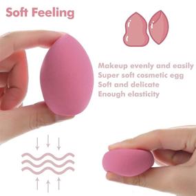 img 3 attached to 🧽 8-Piece Latex-Free Vegan Makeup Sponge Set - Beauty Blender Sponges for Foundation Blending, Cosmetic Puff for Powder Cream - Makeup Egg Sponge Blender Kit