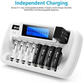 img 3 attached to 🔋 BONAI 8+1 Bay AA Battery Charger: LCD Display for Rechargeable Batteries