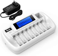🔋 bonai 8+1 bay aa battery charger: lcd display for rechargeable batteries logo