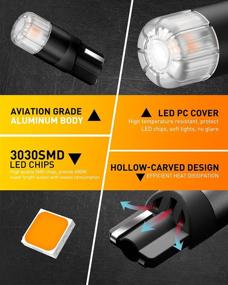 img 2 attached to 🌟 10PCS OXILAM 194 LED Bulbs Amber - Super Bright T10 W5W 168 2825 Car Interior Light Bulbs Replacement for Dome Map Door Courtesy Step License Plate Tag Lights