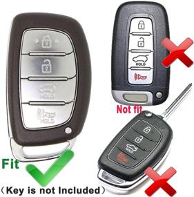 img 3 attached to 🔑 Alegender Leather Key Fob Cover: 4 Button Smart Case Protector for Hyundai Tucson Elantra Sonata (2016-2018) - Not Suitable for Flip/Pop Out/Folding Key