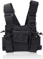 📻 efficient chest front pouch holster vest for two way radio walkie talkie - abcgoodefg radio harness (rescue essentials) logo