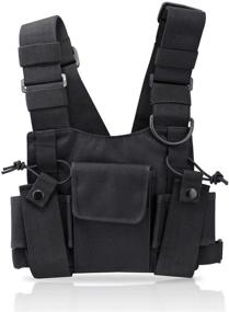 img 4 attached to 📻 Efficient Chest Front Pouch Holster Vest for Two Way Radio Walkie Talkie - abcGoodefg Radio Harness (Rescue Essentials)