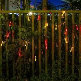 img 1 attached to Outdoor Lights Solar String 21 Ft 30 LED Multicolor Water Drop Garden Lights 8 Lighting Modes Waterproof Fairy String Terrace Patio Camping Holiday Decoration (Water Drop)