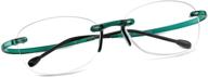 enhanced visual comfort: rimless blue light blocking glasses 👓 for women and men - anti glare filter, lightweight eyeglasses logo