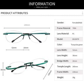 img 3 attached to Enhanced Visual Comfort: Rimless Blue Light Blocking Glasses 👓 for Women and Men - Anti Glare Filter, Lightweight Eyeglasses