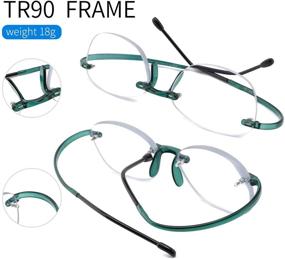 img 1 attached to Enhanced Visual Comfort: Rimless Blue Light Blocking Glasses 👓 for Women and Men - Anti Glare Filter, Lightweight Eyeglasses