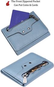 img 2 attached to 👛 Stylish AINIMOER Women's Small Leather Wallet with Coin Pocket - RFID Blocking and Slim Compact Design in Lichee Gray Blue