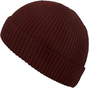 img 1 attached to Stay Warm in Style with the MaxNova Knit 🧣 Cuff Short Fisherman Beanie Hat for Men and Women During Winter