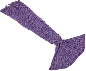 img 1 attached to AmyHomie Mermaid Blanket Crotchet ScalePurple