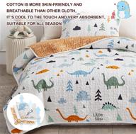 joyreap 2-piece cotton twin quilt set - cute dinosaur reversible design for kids, boys, and girls - breathable skin-friendly quilt bedspread bed cover for all seasons - includes 1 quilt and 1 pillow sham - dimensions: 68x86 inches logo