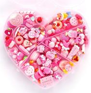 🍬 winting resin flatback charms - 100pcs slime charms & containers: mixed candy cake sweets cabochons for diy crafts, scrapbooking, and jewelry making in pink logo